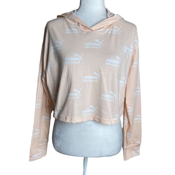 NEW PUMA Crop Hoodie "Amplified" in Cloud Rose Womens Sz S NWT - Picture 1 of 11
